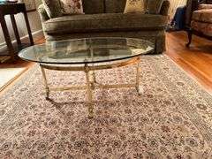Brass and glass coffee table