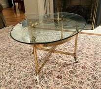 Brass and glass coffee table