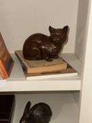 Christian Books & Cat Figurine