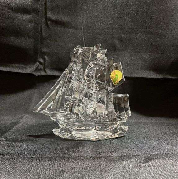 Waterford Crystal Tall Ship sculpture.