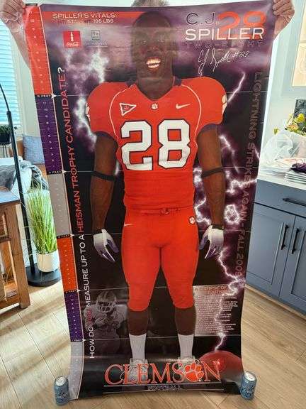 CJ Spiller life size signed poster