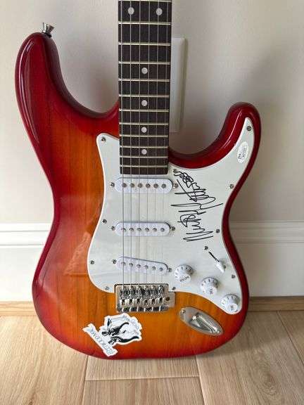 Mick Fleetwood guitar signed
