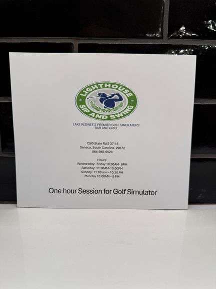 Sip and Swing Golf Simulator and Clemson hat