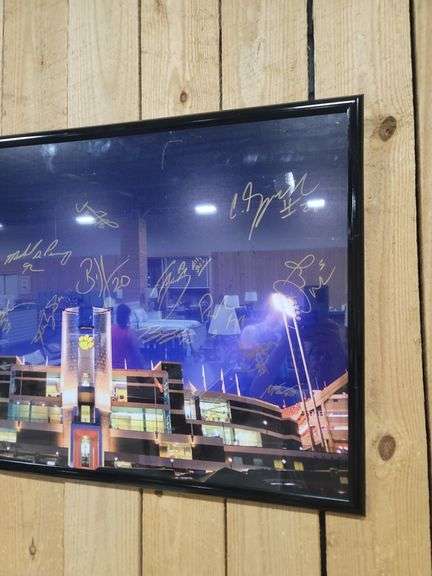 Framed Clemson art with signatures