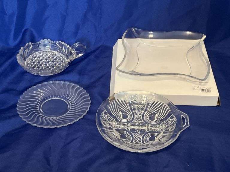 Decorative glass serving items