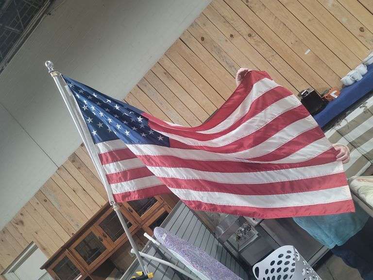 American flag and pole