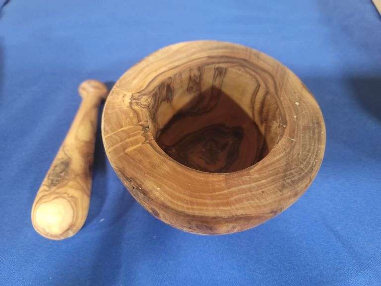 Wooden morter and pestle
