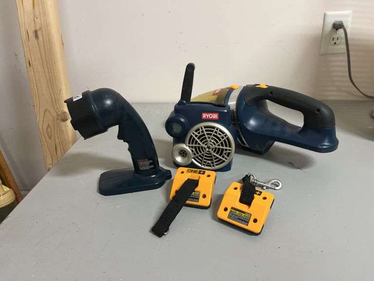 Ryobi flashlight, hand held vacuum, radio