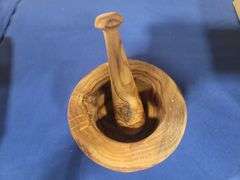 Wooden morter and pestle