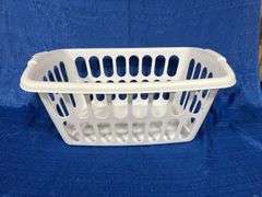 Sheets and laundry basket