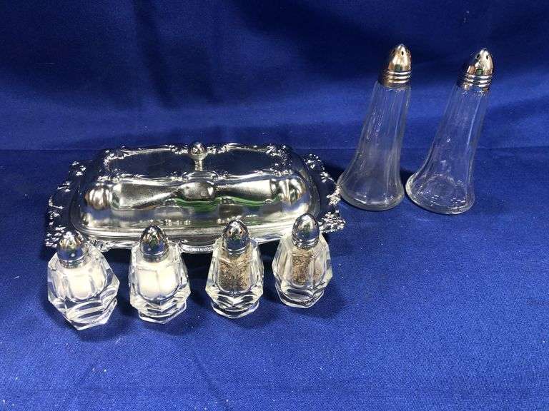 Salt and pepper with butter dish