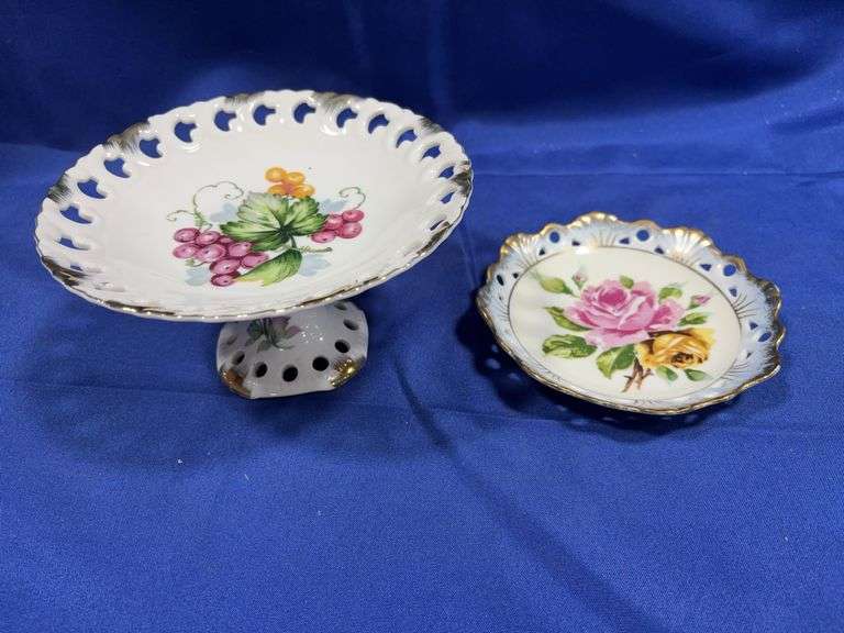 Lefton dish & footed bowl