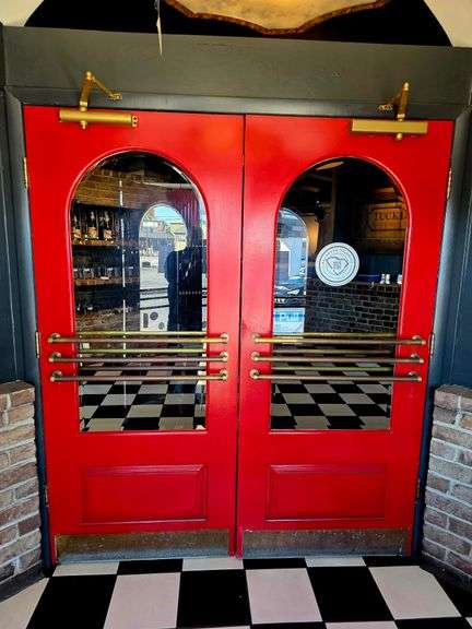 Pair of Doors with Arched Glass