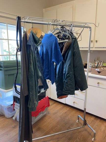 Clothes rack and clothing - Auction Services LTD