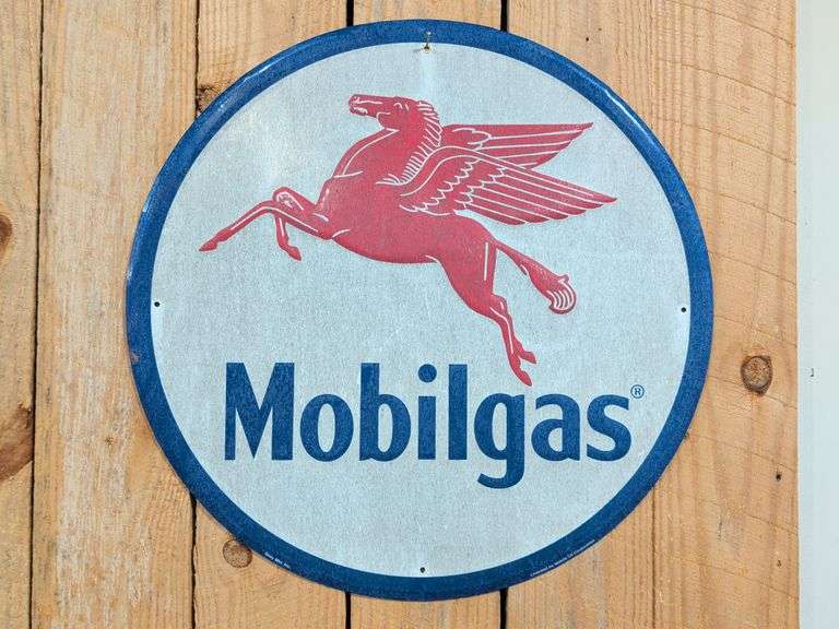 Mobilgas porcelain steel sign