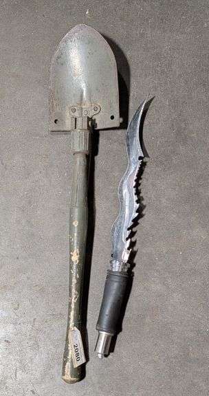 Military Folding Shovel and Fantasy Kris Dagger