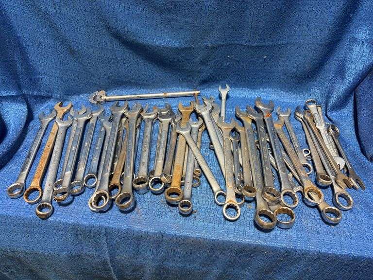 mixed-brand, vintage steel wrenches