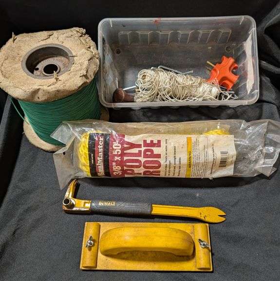 DeWalt Pry Bar, HaulMaster Poly Rope 50ft & Multi Tools