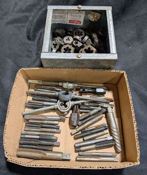 Mixed lot of taps and dies