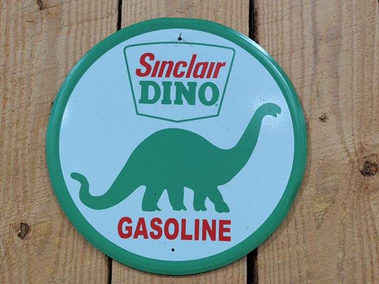 Sinclair Dino Gasoline tin sign