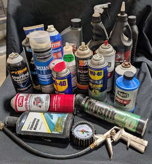 Garage Shop Fluid and Tool Assortment