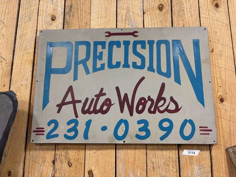 "Precision Auto Works" Sign