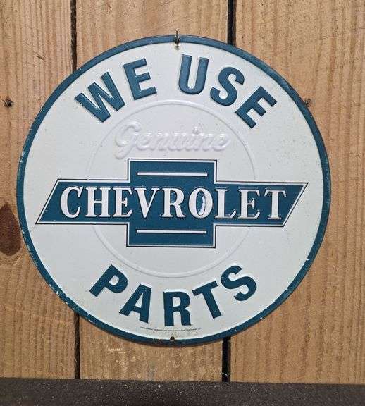 Chevrolet "We Use Genuine Parts" metal sign
