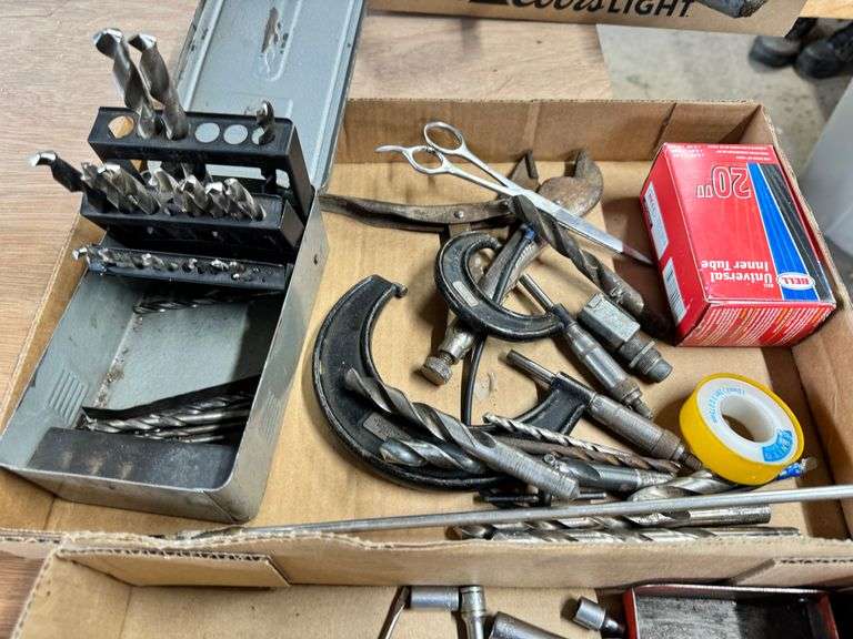 Drill Bits, Sockets, Dial Indicators, Misc