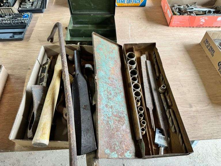 Misc Sockets, Hammers, Metal Storage Box
