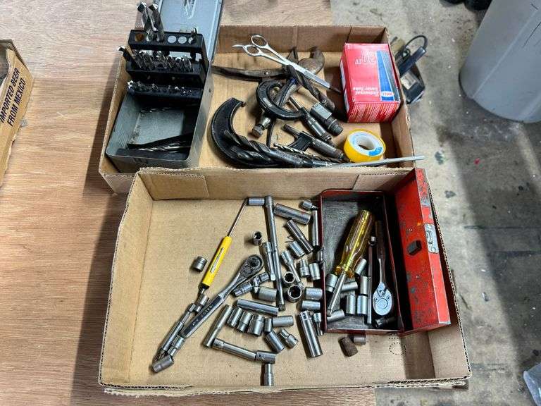 Drill Bits, Sockets, Dial Indicators, Misc