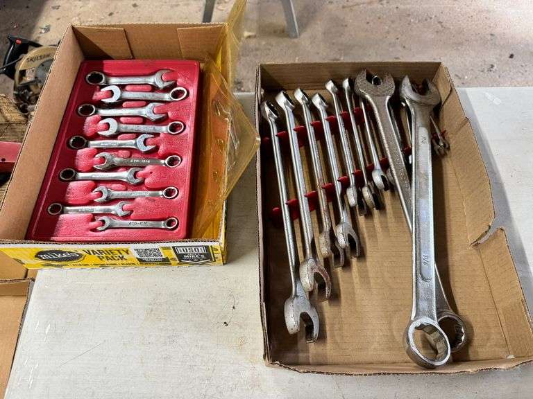 ATD Stub Metric Combination Wrenches, SAE Combination Wrenches, 1/4" - 1", 2 Boxes