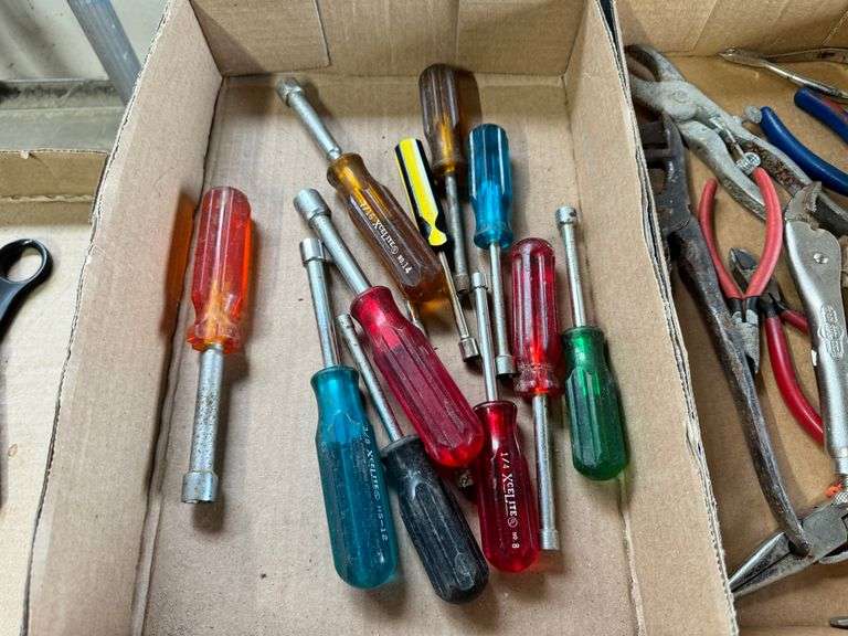 3 Boxes, Nut Drivers, Snap-Ring Pliers, Vise Grips