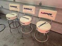 (3) Evinrude Bar Stools with Back Rests
