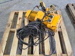 Harrington 2 Ton Electric Hoist, Single Phase with Trolley, Working Order