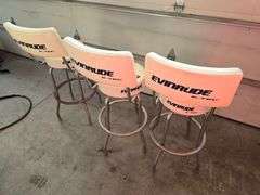 (3) Evinrude Bar Stools with Back Rests