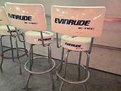 (3) Evinrude Bar Stools with Back Rests