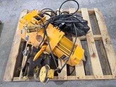 Harrington 2 Ton Electric Hoist, Single Phase with Trolley, Working Order