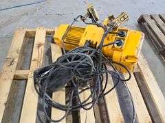 Harrington 2 Ton Electric Hoist, Single Phase with Trolley, Working Order