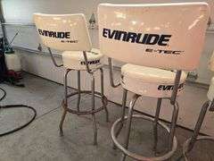(3) Evinrude Bar Stools with Back Rests