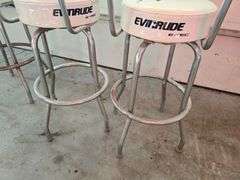 (3) Evinrude Bar Stools with Back Rests