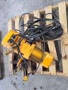 Harrington 2 Ton Electric Hoist, Single Phase with Trolley, Working Order