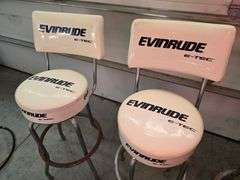 (3) Evinrude Bar Stools with Back Rests