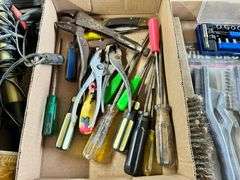 3 Boxes, Wire Brushes, Pliers, Thermostate