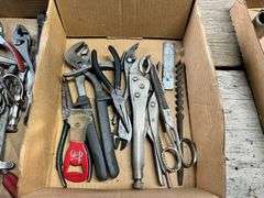 2 Boxes, Pliers, Vise Grips, Misc Hand Tools