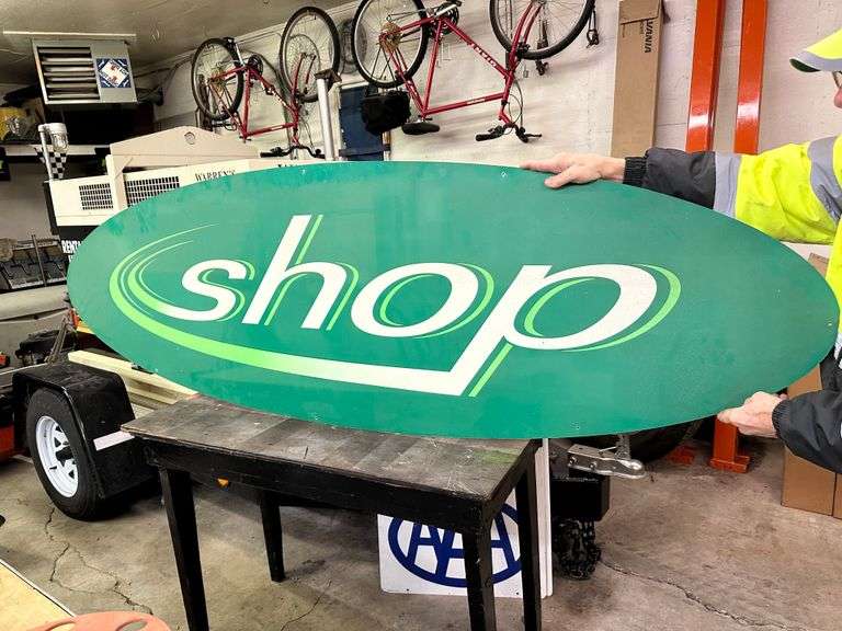 BP Shop Sign, 8’ Long x 29”, One Sided - Fragodt Auction and Real ...