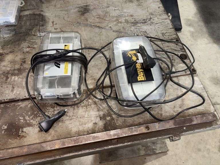 (2) Amber Warning Lights, with Selectable Flash Patterns, 12V Plug ...