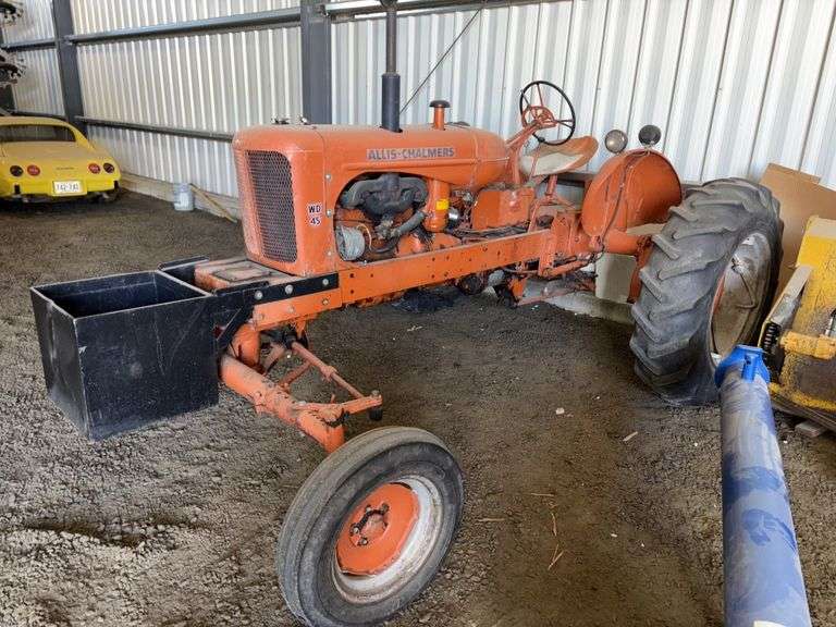 1950 Allis Chalmers WD Tractor, WF, 13.6-28 Rears, 6.00-16 Fronts, Snap Coupler, Drawbar, Power Slid