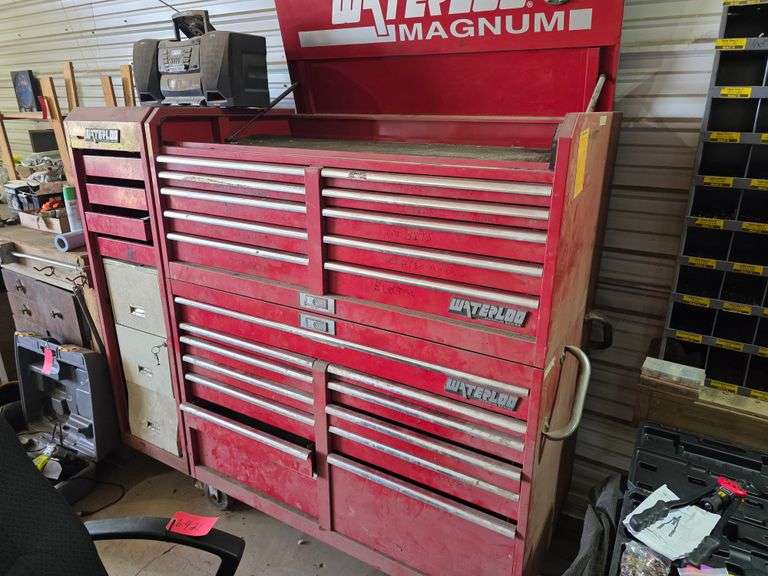 Waterloo Magnum Metal Toolchest on Wheels, 22 Drawers, 56 x 67 x 30, Also Comes with Side Cabinet 19