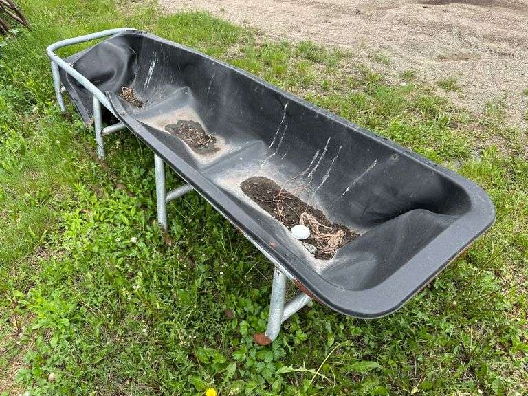 10’ Long Black Plastic Feeder, Needs Repair
