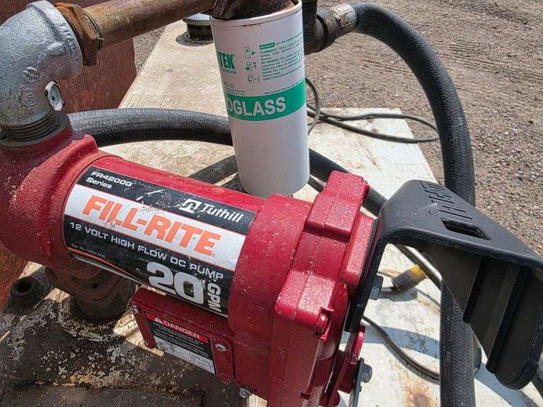 L-Shaped Pickup Fuel Tank with 20 Gallon 12 Volt Hi Flow Fill-Rite Pump, Automatic Shut off Nozzle